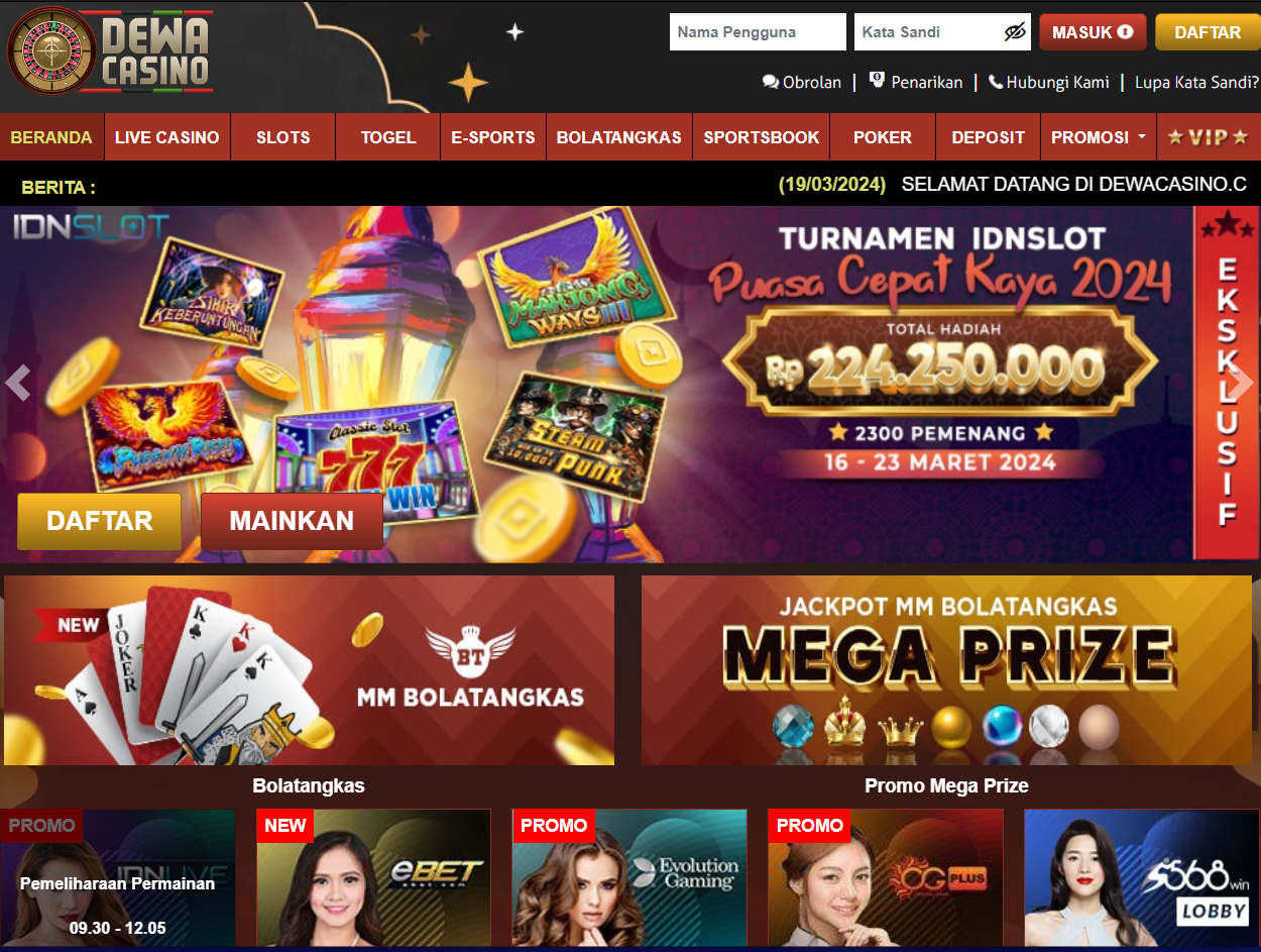 DEWACASINO Situs Slot Dengan Jackpot Terbesar: Peluang Anda untuk Menjadi Jutawan